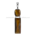 Natural Tiger Eye Gemstone 925 Sterling Silver Pendant Jewelry